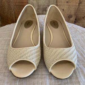 Alfani Step N Flex Cammi Open Toe Leather Wedge